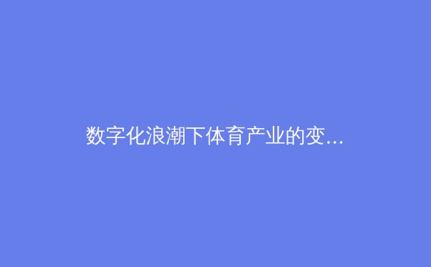 数字化浪潮下体育产业的变革与突围：从观赛体验革新到商业生态重构